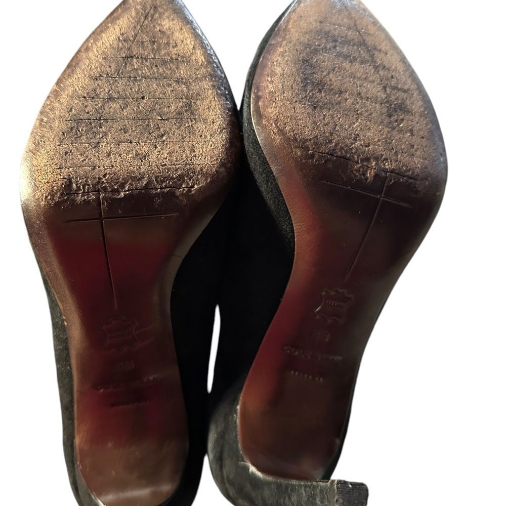 Cole Hann Suede Black Heels Sz 8 B - Picture 8 of 13